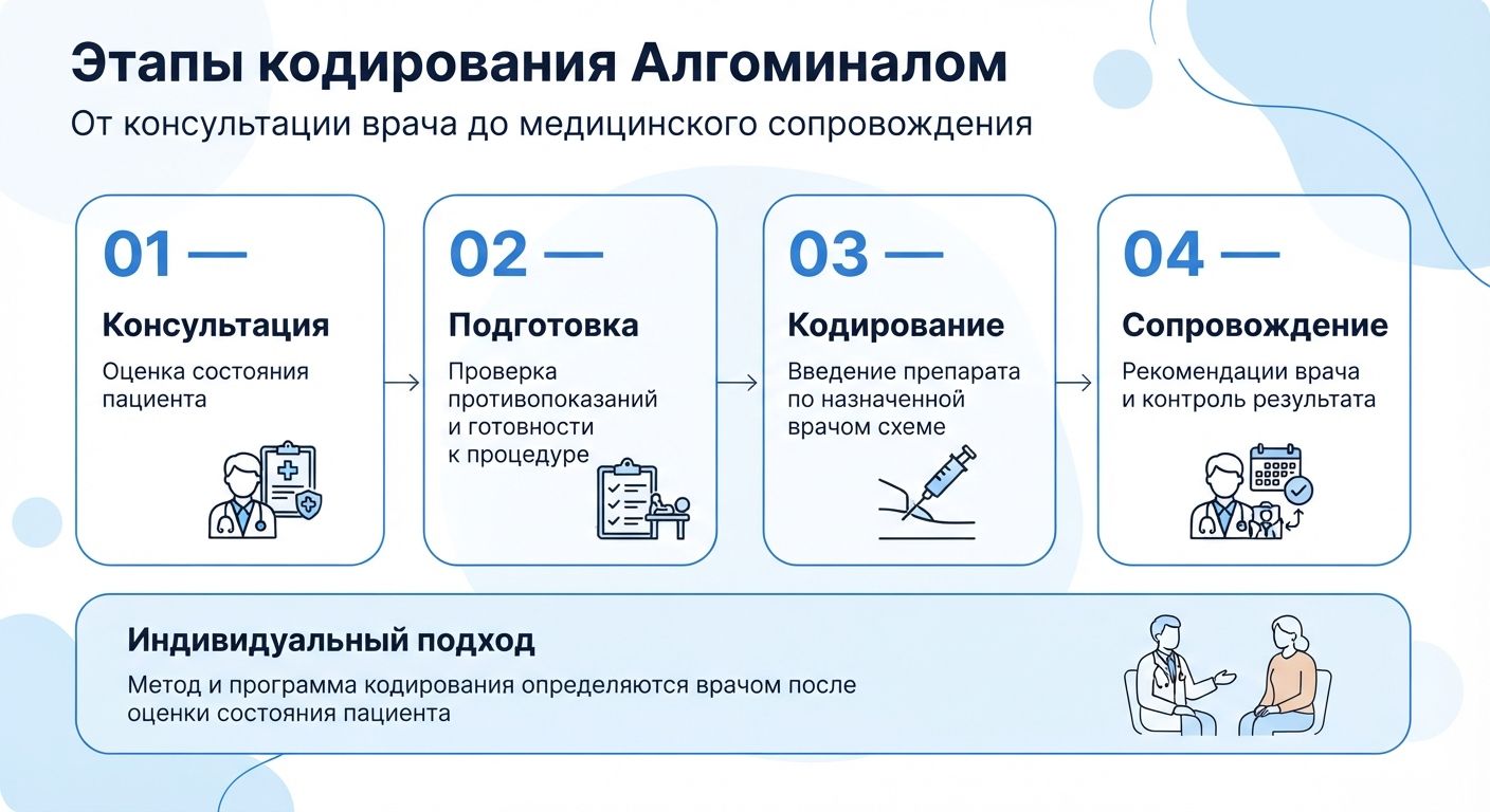 Кодирование препаратом «Алгоминал» в городе Тавда инфографика