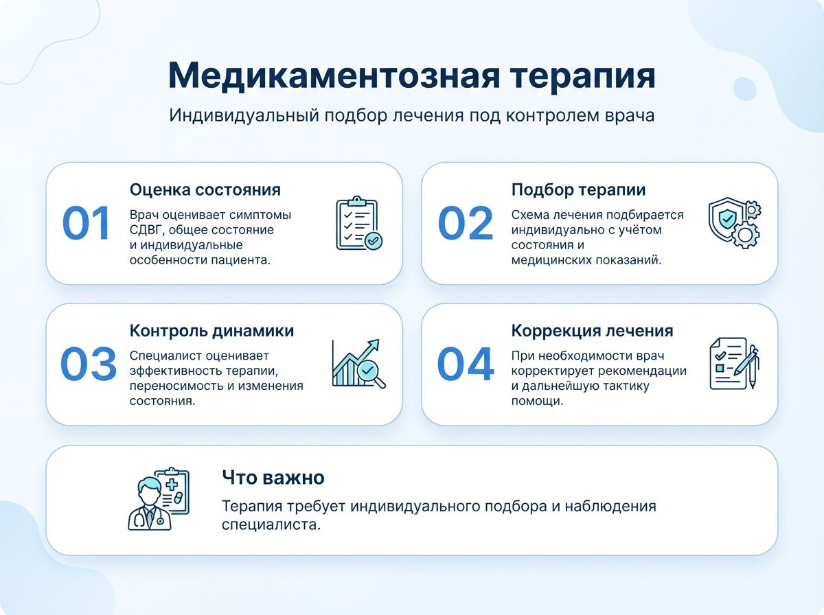 Лечение СДВГ в городе Тавда у детей и взрослыхинфографика